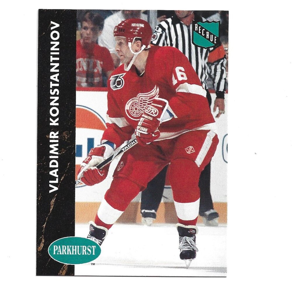 1992 French Parkhurst Vladimir Konstantinov Detoit Red Wings Rookie Card [h82]
